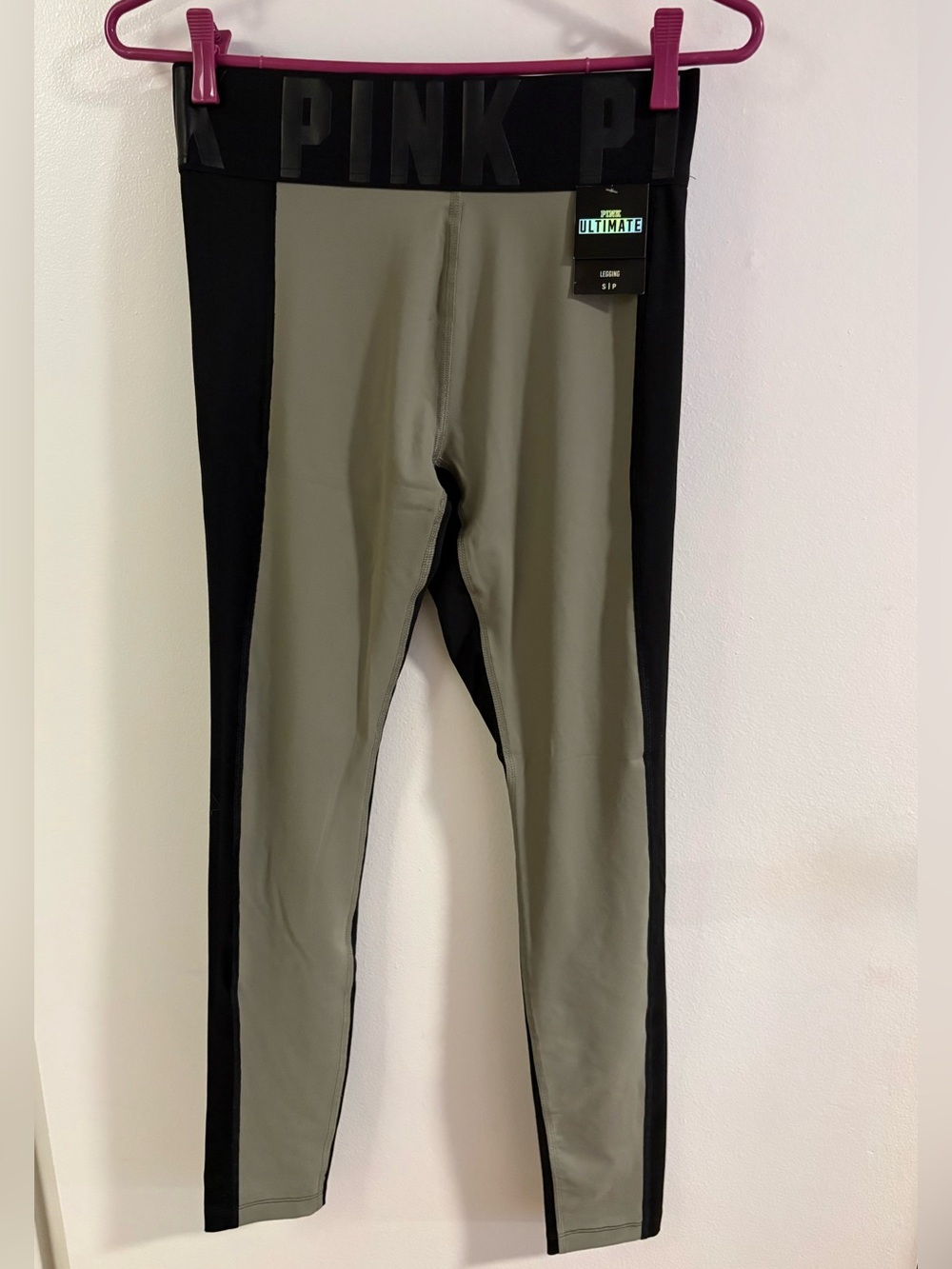 Victoria's Secret PINK Olive Green and Black Performance Leggings